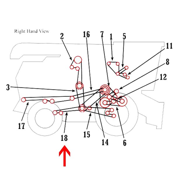 Aftermarket N110085 Tailings Lower Auger Belt Fits John Deere Combine 6600 7700 COB40-0866 - main